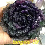 3"Natural Fluorite Peony Flower Skull Quartz Crystal Carved Healing Random.