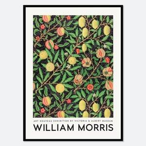 William Morris Tropical Fruits Vintage Poster Reproduction Art Print | Colorful Art, Victoria Albert Art Museum Exhibition, Art Nouveau #W02
