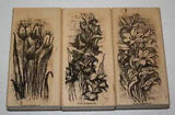 Stampin Up Retired Wood Mounted EARLY SPRING Flowers Tulips Lilies