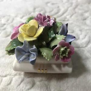 Vtg Radnor Staffordshire Bone China Roses Carnation Flowers Hand Painted England