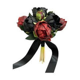 Real Touch Peony Bouquet - A Stunning Keepsake in Rich Red and Black Theme