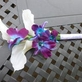 Calla lily galaxy orchid bridesmaids bouquet, toss bouquet real touch calla lilies, artificial bouquet