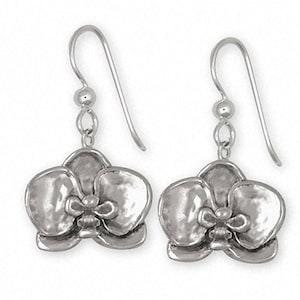 Orchid Jewelry Sterling Silver Orchid Earrings Handmade Flower Jewelry OR2-E
