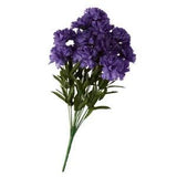 Artificial Purple Poly Silk Carnation Bush