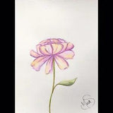 Maria Scalf Floral Flowers Peony ORIGINAL PAINTING Watercolor 9x12 Expressionism