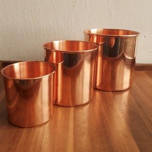 Handcrafted Small Copper Flower Planter Pot - Perfect Home Decor