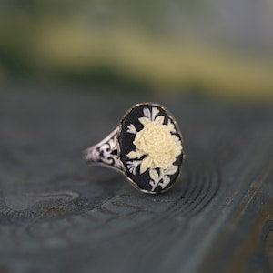Rose Bouquet Ring in Antiqued Brass or Silver  Choose a Color