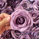 New Model 2022 High Quality 10-100pcs Vintage Purple Artificial Roses Purple Flowers Purple Silk Roses Dusty Purple Roses for Wedding DIY