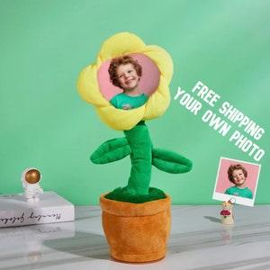 Custom Photo Dancing Plant Recording Music Toy Flower Singing Sunflower, Personalized Dancing Plant, Personalized Music Toy Flower,