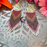 Beaded Earrings,  long earrings, fringe earrings, chandelier earrings, dangle earrings, boho earrings, unique earrings, unique gift,