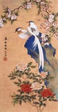 Happy bird&Peony flower-ORIGINAL ASIAN FINE ART CHINESE WATERCOLOR PAINTING