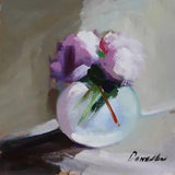 pink peony  FLOWERS Still Life Natalie Demenko Oil painting  UKRAINE 8X8