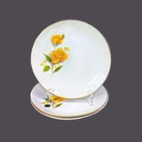 Three Crown Essex Royal Bouquet bread plates made in England. Yellow roses.