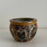 Small Chinese Satsuma Style Cache Pot, Oriental Planter/Orchid Pot