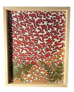 Art Decor In 8 X 10 Wood Frame With Real Dried Pressed Greenery, Home Decor