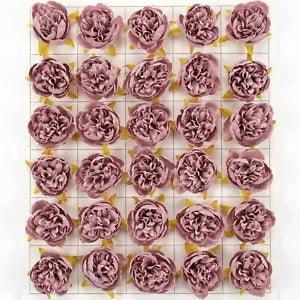 5/100p Artificial Silk Flower Head Dusty Purple DIY Craft Hairband Corsage Decor