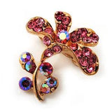 Tiny Fuchsia Crystal Calla Lily Pin Brooch (Gold Tone)