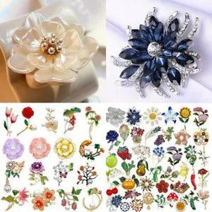Flower Rhinestone Crystal Enamel Bouquet Plant Brooch Pin Women Gift Wholesale