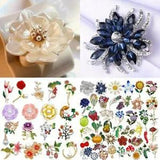 Flower Rhinestone Crystal Enamel Bouquet Plant Brooch Pin Women Gift Wholesale