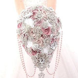 Mauve bridal bouquet. Dusty rose bouquet. Cascade bouquet. Blush pink bouquet. Silver wedding bouquet.