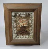 Vintage Wooden Framed Dried Flowers Shadow Box