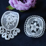 Set of 2pcs   30pcs  bulk lot  white sunflower rose  flower lace appliqu?? patch wedding dress decoration   7-11cm about 3inch