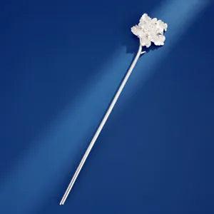 Pure Solid S999 Fine Silver Women Lucky Peony Flower Hairpin 18-21g