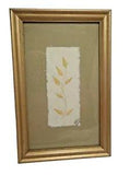 Natural Leaf on Handcrafted Paper Framed Fall home decor vine Botanical Art