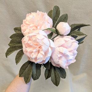 Paper Peony Bouquet for Wedding, 1st Anniversary Gift, Gift for the Home, Bridal Bouquet Recreation,  Gift