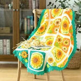 Sunflower crochet blanket/floral crochet blanket/crochet blanket/Decorative blanket