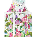 Michel Design Works Chef's Cotton Apron Water Lilies Multi-Color Floral