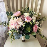 Boho wedding bouquet, succulent  bridal bouquet, dahlia wedding flowers, garden style wedding flowers, bridesmaids bouquets