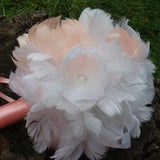 Blush Wedding bouquet, Feather bouquet, White wedding flowers, Vintage bouquet, Gatsby wedding, Feather Pionies, Alternative bouquet