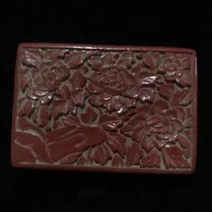 Chinese Vintage Lacquerware Exquisite Peony Flower Jewelry Box Keepsake Box Art