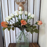 Beautiful bouquet of roses/artificial flowers - shabby chic