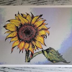 Sunflower Blank Greeting Card - Original Artwork