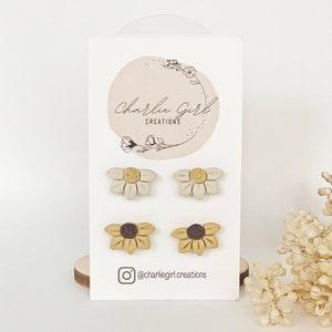 Sunflower Studs | Handmade Polymer Clay Earrings