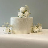 White Rose Flower Cake Flowers - Artificial Silk Flowers For Wedding Anniversary Birthday | Claire De Fleurs