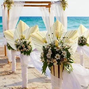 NEW Decor Boho 3 Pcs White Premium Large Dried Palm Leaves & Bonus E-Book