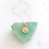 Sunflower Necklace, Opal Necklace, Flower Girl Necklace, SUMMER