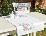 Luca-S counted Cross Stitch kit Table runner "Table runner peonies", 75x46cm, DI