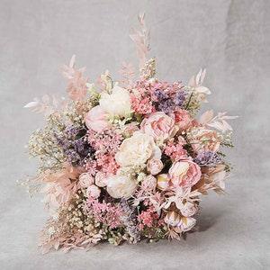 Blush bridal bouquet Baby's breath wedding bouquet Bride to be Blush pink flower bouquet Peony wedding bouquet Romantic bouquet Magaela