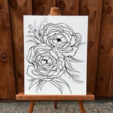 Peony Bouquet Original Acrylic Painting on Gallery Wrapped Canvas