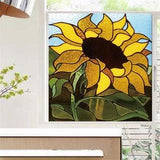 Custom Size Window Film Stained Glass Frosted Sunflower Bathroom Static Cling Poster Glass Films Home Door Stickers