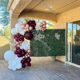 127pcs Balloon Garland Arch Kit Maroon Burgundy Wine Red Rose Gold White Balloons for Baby Shower Birthday Wedding Party Decoration Supplies