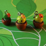 Realistic, miniature cactus on a charm, cellphone strap or necklace