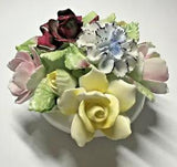 Vintage Royal Doulton 8 Flowers Figurine Roses And Carnations Bone China Basket