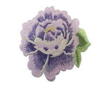 #5089PP Purple Rose Herbaceous Peony Flower Embroidery Iron On Applique Patch