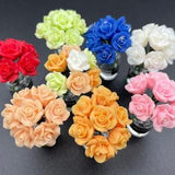 Miniature Roses in Flower Vase. Dollhouse Accessory. Scale 1:12