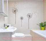 Dandelions Flower Vinyl Stickers Wall Art Decals Bath Home Decor Floral Set/3